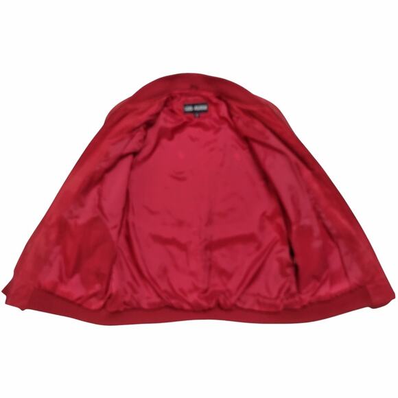 LUIS ALVEAR Vintage Red Suede Coat Size M Leather Bomber Jacket Oversized Unisex - Picture 8 of 15